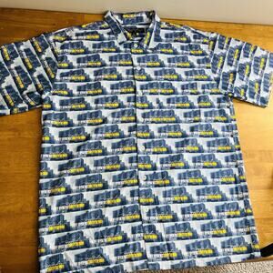 Vintage RUFF RYDERS Dirty Denim Silky Blue Button Down Shirt VTG Y2K DMX Men XL